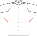 Nákres jak změřit šířku košile SmartMen přes pas