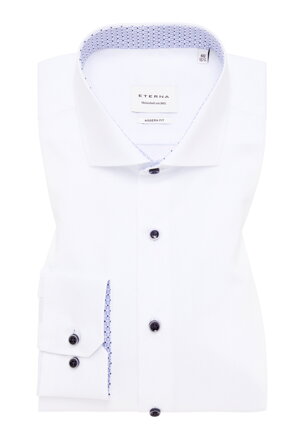 ETERNA Modern Fit bílá košile pánská s kontrastem Popelín Non Iron