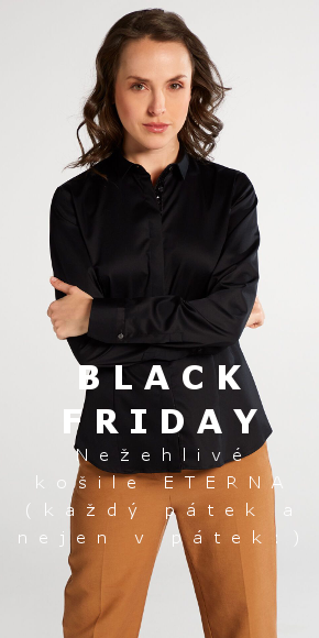 Černé dámské košile ETERNA nejen na pátek