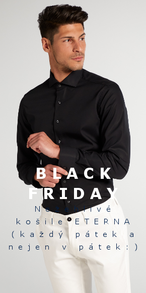 Černé pánské košile ETERNA nejen na pátek