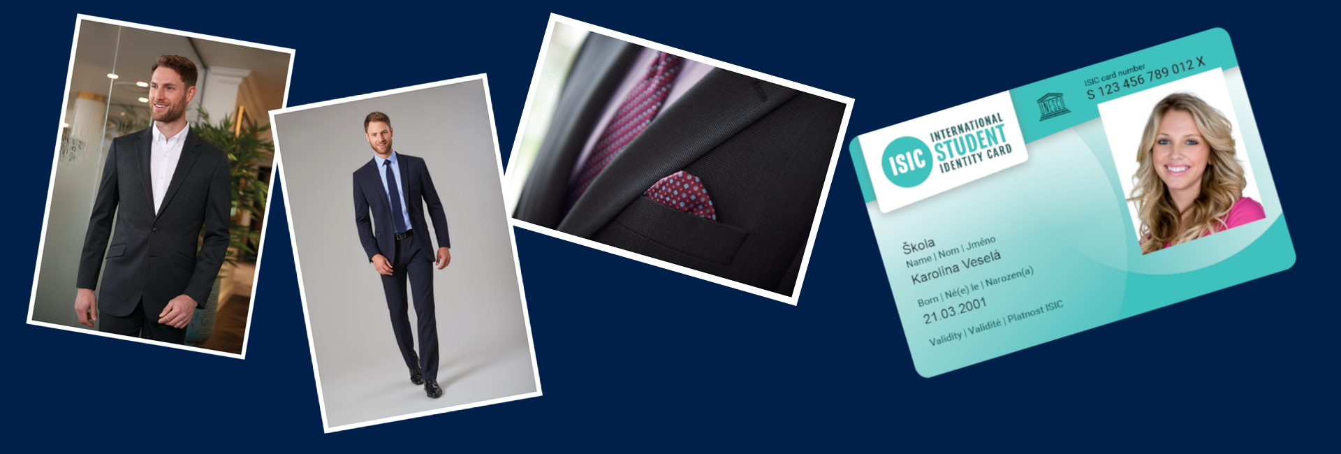 Studentský oblek do Kč 5 tisíc se slevou na ISIC -15%
