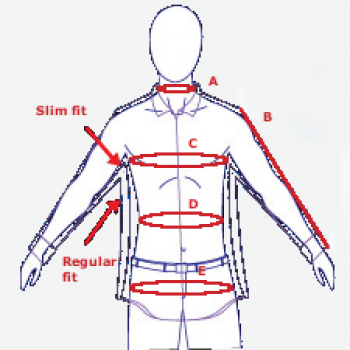 Nákres jak se změřit pro pánskou košili SmartMen