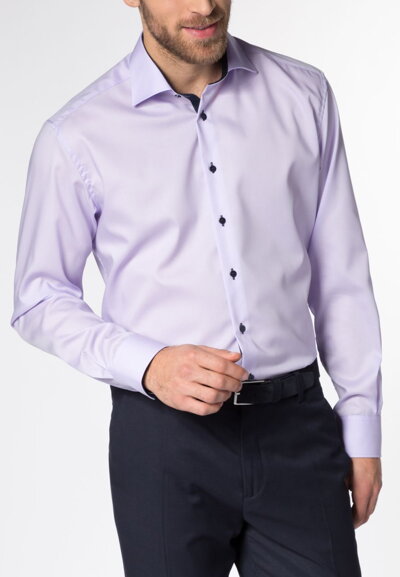 Kvalitní jednobarevná fialová košile ETERNA Modern Fit non iron