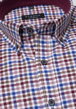 Flanelová košile pánská ETERNA Modern Fit károvaná vínovo modrá barva s kontrastem & button down límcem Non Iron 38