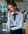 Dámská luxusní elastická košilová halenka Slim fit Easy Iron
