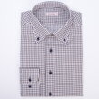Casual košile károvaná hnědá s modrou Button-down SmartMen