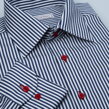 SmartMen pánská košile svislý modrý proužek červené knoflíky Non Iron Regular fit
