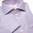 SmartMen business pánská košile modrý a růžový proužek Slim fit
