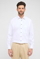 Strečová bílá pánská košile ETERNA Comfort fit s kontrastem