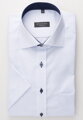Pánská vzorovaná košile ETERNA Comfort Fit světle modrá s navy kontrastem Non Iron krátký rukáv