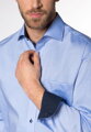 Pánská košile ETERNA Comfort Fit Royal Oxford modrá s navy kontrastem Non Iron - prodloužený rukáv 68 cm