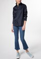 Saténová dámská košile tmavě modrá Navy dlouhý rukáv ETERNA Modern Classic stretch bavlna Easy Iron
