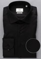 Pánská černá košile ETERNA Modern Fit Rypsový kepr Non Iron 100% bavlna 