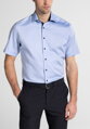 Pánská košile ETERNA Modern Fit Royal Oxford modrá s navy kontrastem Non Iron - Krátký rukáv
