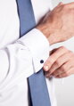 ETERNA Modern Fit bílá neprosvítající košile Cover dlouhý rukáv Rypsový kepr Non Iron 100% bavlna Francouzská manžeta Límeček Shark