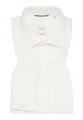 Svatební ETERNA Modern Fit krémová neprosvítající košile dlouhý rukáv Rypsový kepr Non Iron 100% bavlna Francouzská manžeta - Prodloužená 68 cm