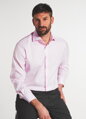 ETERNA Modern Fit růžová neprůsvitná košile dlouhý rukáv Rypsový kepr