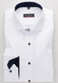 ETERNA Modern Fit pánská košile bílá neprosvítající s tmavě modrým kontrastem Non iron Cover