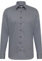 Vzorovaná nežehlivá černo šedá košile ETERNA Modern fit Dynamic cotton