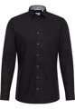 Elegantní pánská černá košile s kontrastem ETERNA Slim fit