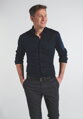 1863 BY ETERNA Jersey luxusní elastická pánská košile půlnoční modrá Slim Fit super soft Easy Care