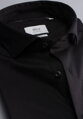 1863 BY ETERNA Jersey luxusní pletená pánská košile černá Slim Fit super soft Easy Care
