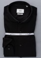 1863 BY ETERNA Jersey luxusní pletená pánská košile černá Slim Fit super soft Easy Care
