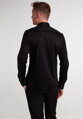 1863 BY ETERNA Jersey luxusní pletená pánská košile černá Slim Fit super soft Easy Care