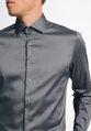 ETERNA Slim Fit pánská strečová košile šedo stříbrná Easy Iron