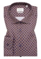 ETERNA Slim fit módní košile s hnědo modrým potiskem Non Iron