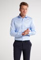 1863 BY ETERNA luxusní keprová košile modrá Slim Fit super soft Non Iron