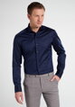 1863 BY ETERNA luxusní keprová košile půlnoční modrá Slim Fit super soft Non Iron Dlouhý rukáv 67 cm