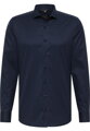 ETERNA Slim Fit půlnoční modrá neprůhledná košile dlouhý rukáv Non Iron Cover