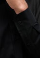 ETERNA Slim Fit černá neprosvítající košile dlouhý rukáv Rypsový kepr Non Iron