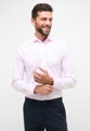 ETERNA Slim Fit růžová neprůsvitná košile dlouhý rukáv Rypsový kepr