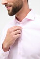 ETERNA Slim Fit růžová neprůsvitná košile dlouhý rukáv Rypsový kepr
