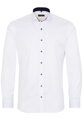 ETERNA Slim Fit pánská košile bílá neprosvítající s tmavě modrým kontrastem Non iron Cover 