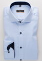 ETERNA Slim Fit pánská košile modrá neprosvítající s tmavě modrým kontrastem Non iron Cover