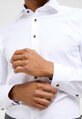 Bílá košile ETERNA Slim fit  Cover s červeným kontrastem Non Iron