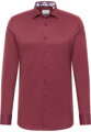 Vínová košile ETERNA Slim fit Cover s červeným kontrastem Non Iron