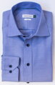 J. Harvest & Frost pánská bavlněná nežehlivá košile Slim fit středně modrá