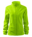 Dámská fleece mikina na zip dlouhý rukáv limetková barva