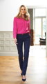 Dámské chinos kalhoty Liberty Slim fit elastické  Brook Taverner - Nezakončená délka 91 cm