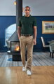 Pánské kalhoty elastické Chino Denver Classic fit Brook Taverner - Běžná délka 80 cm