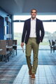 Pánské kalhoty elastické Chino Denver Classic fit Brook Taverner - Běžná délka 80 cm