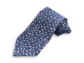 Pánská modrá kravata s květinovým vzorem