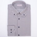 Casual košile károvaná hnědá s modrou Button-down SmartMen