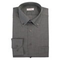 Pánská košile tmavě šedý melír dlouhý rukáv Button-down SmartMen