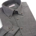 Pánská košile SmartMen tmavě šedý melír dlouhý rukáv Button-down Slim Fit
