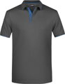Pánské piqué polo s légou v kontrastu & proužkem 100% česaná bavlna James Nicholson